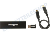 Integral INSSD500GPORT3.2SLIMX SlimXpress tragbare  SSD 500 GB geeignet für u.a. USB 3.2 Gen 2