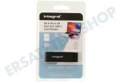 Integral  INCRSDMSD3-0-C SD- und Micro-SD-Dual-Slot-USB-C geeignet für u.a. USB 3.0, USB Typ-C