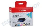 Canon CANBP550P  Druckerpatrone PGI 550  CLI 551 Multipack BK/BK/GY/C/M/Y geeignet für u.a. Pixma MX925, MG5450
