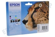 Epson 2666327 Epson-Drucker Druckerpatrone T0715 Multipack BK/C/M/Y geeignet für u.a. D78, DX4050, DX4400