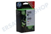 HP Hewlett-Packard CN637EE HP 300 Combi Black + Color  Druckerpatrone Nr. 300 Schwarz + Farbe geeignet für u.a. Deskjet D1660, D2560, D2660