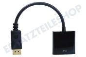 Easyfiks  Displayport zu VGA Adapterkabel 20 cm geeignet für u.a. 0,2 Meter, schwarz