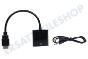 Easyfiks  Adapterkabel HDMI A Stecker - VGA Adapter Buchse geeignet für u.a. 0,2 Meter Adapterkabel