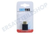 Easyfiks  Adapterstecker, HDMI-Stecker - A Contra Buchse, Winkel 270 Gr. geeignet für u.a. Stecker-Adapter, Vergoldet