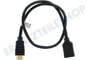 Universeel  HDMI 1.4 Kabel HDMI-A Stecker - HDMI-A Buchse geeignet für u.a. 0,5 Meter, High Speed mit Ethernet, vergoldet