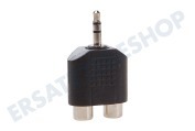 Easyfiks  Klinken-Stecker-Adapter 3,5 mm auf Cinch Contra RCA-Buchse 2x geeignet für u.a. Steckeradapter