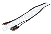 Masterfiks BMM211  Jack 3,5 mm Stereo-Stecker - 2x RCA Cinch-Stecker, 1.5 Meter geeignet für u.a. 1,5 Meter, vergoldet