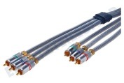 Hirschmann 695020348  Cinch-Anschlusskabel Component Kabel, 3x Cinch RCA Male - 3x Cinch RCA Male geeignet für u.a. 1,8 Meter, vergoldet