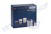 DeLonghi 5513296671 DLSC302  Tassen Fancy Kollektion geeignet für u.a. Set 6 Gläser, 2x Espresso, 2x Cappuccino, 2x Latte Macchiato