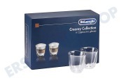 DeLonghi 5513296661 DLSC301 Espresso Tassen Creamy Kollektion geeignet für u.a. Set, 6 Capuccinogläser