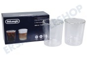 DeLonghi AS00001402 Kaffeemaschine DLSC318 Thermisches doppelwandiges Gläser-Set geeignet für u.a. Heiße und kalte Getränke