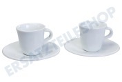 DeLonghi 5513283721 Kaffeeautomat DLSC308 Espressotassen aus Porzellan geeignet für u.a. Warme Getränke