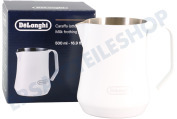 DeLonghi AS00006519  DLSC081 Milchschäumkännchen Weiß, 500ml geeignet für u.a. Cappuccino, Caffe Latte, Latte Macchiato, 500 ml
