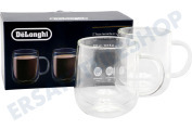 DeLonghi AS00006566 Kaffeemaschine DLSC327 Doppelwandige Glasbecher geeignet für u.a. 500ml