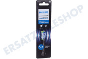 Philips HX9042/88  Zahnbürsten-Set Premium Plaque Defence Aufsteckbürsten, 2 Stück, schwarz geeignet für u.a. Sonicare