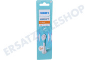 Philips HX6034/90  Zahnbürsten-Set Sonicare For Kids kleine Zahnbürstenköpfe, 4 Stück, weiß geeignet für u.a. Sonicare für Kinder