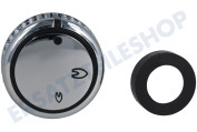 Dometic 4453001378 Kochplatte Knopf Gasknopf, silber mit Flammensymbol geeignet für u.a. KSK2007R