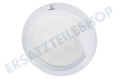 Indesit Waschmaschine 306743, C00306743 Fülltür Komplett weiß, schräges Glas