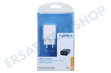 Spez  Dual USB Ladegerät für Zuhause 2.1A, Weiß