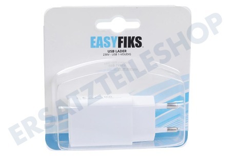 Easyfiks  USB Auflader 230 Volt, 2.1A/SV 1 Port weiß