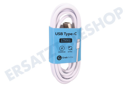 Universell  USB Anschlusskabel geeignet für Universell USB-Typ-C-Stecker auf USB-Typ-A-Stecker, weiß, 2 Meter