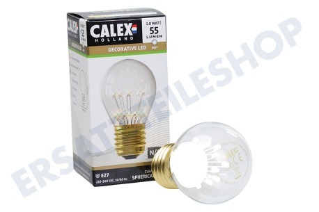 Calex  1301004400 Calex Pearle LED-Kugellampe 240V 0,9 W E27 P45, 14 LEDs
