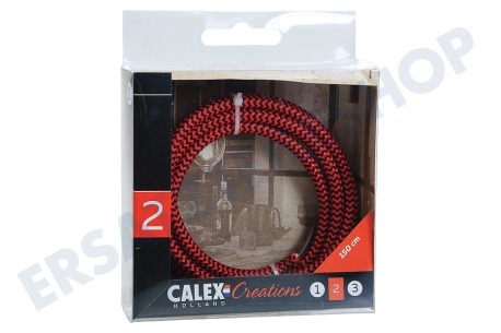 Calex  940240 Calex Textilkabel rot/schwarz 1,5 Meter