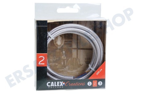 Calex  940220 Calex Textilkabel metallisch grau 1,5 Meter