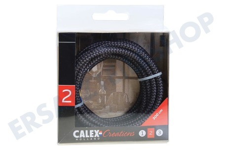 Calex  940284 Calex Creations Textilkabel schwarz/grau, 3 Meter