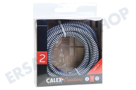 Calex  940286 Calex Textilkabel schwarz/weiß, 3 Meter