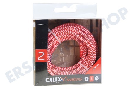 Calex  940276 Calex Textil umwickeltes Kabel rot/weiß , 3 Meter