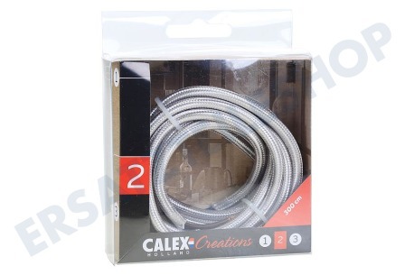 Calex  940270 Calex Textilkabel metallisch grau 3 Meter