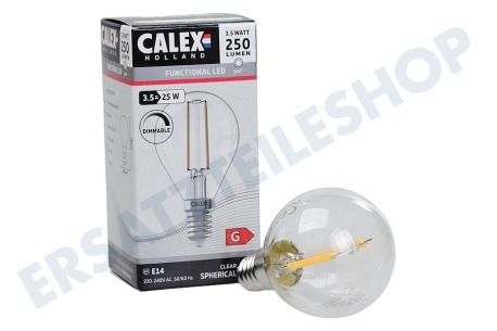 Calex  1101004500 LED-Vollglas FilamentKugellampe klar 3,5 Watt, E14