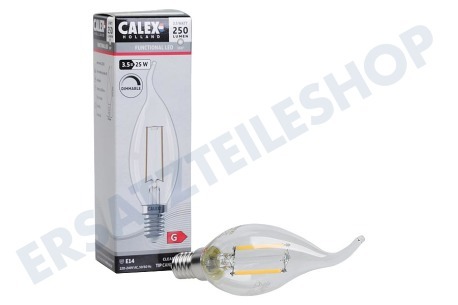 Calex  1101005600 LED-Kerzenlampe Vollglas, klar, 3,5 Watt, E14