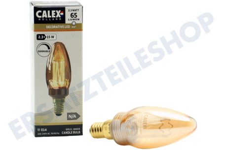 Calex  1201001600 LED Glasfaser C35 Kerze Gold SMD Dimmbar E14 2,3 Watt