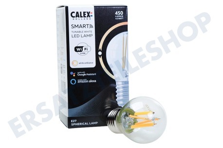 Calex  Smart LED Filament Clear Kugellampe P45 E27 Dimmbar