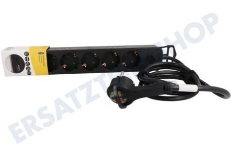Q-Link  Steckdosenleiste 3x1,5mm2 1,5 Meter 1x USB-A, 1x USB-C, Schwarz