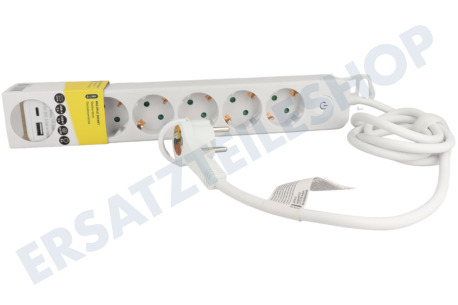 Q-Link  Steckdosenleiste 3x 1,5 mm2 1,5 Meter 1x USB-A, 1x USB-C, Weiß