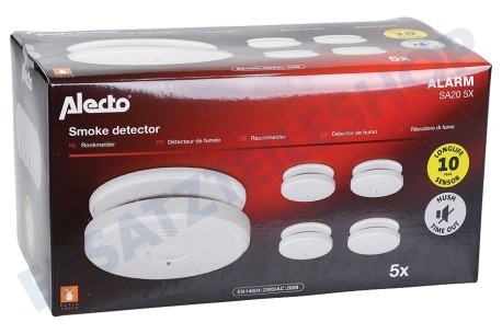 Alecto  SA20 5X Rauchmelder mit Time-Out/Test-Taste, 5 Stück
