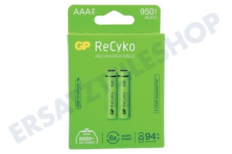 GP  LR03 ReCyko+ AAA 950 - 2 wiederaufladbare Batterien