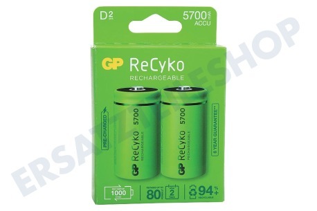 GP  LR20 ReCyko+ D 5700 - 2 wiederaufladbare Batterien