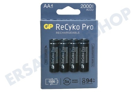 GP  LR6 ReCyko+ Pro AA 2000 - 4 wiederaufladbare Batterien