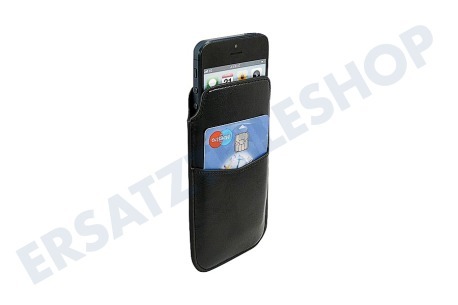 HTC  Sleeve Case Leder, 1 Kreditkartensteckplatz, mit Pull Tab, Schwarz