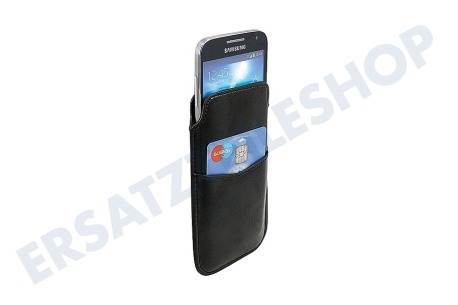 HTC  Sleeve Case Leder, 1 Kreditkartensteckplatz, mit Zug-Vorsprung, Schwarz