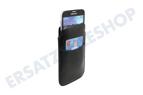 HTC  Sleeve Case Leder, 1 Kreditkartensteckplatz, mit Pull Tab, Schwarz