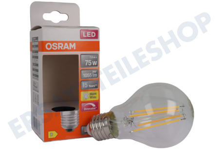 Osram  LED Retrofit Classic A75 dimmbar E27 7,5 Watt, klar
