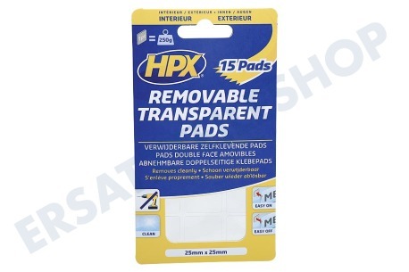 HPX  HT2525 Abnehmbare transparente Pads 15 Stück 250kg