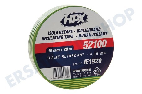 HPX  52100 PVC Isolierband Gelb / Grün 19mm x 20m