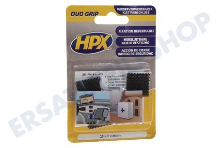 HPX  DG1000 Duo Grip wiederverwendbare KLett-Pads 25mm x 25mm