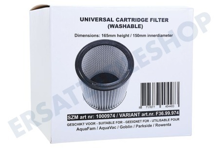 Universell  Filter geeignet für Aquavac Cartridge Filter, waschbar